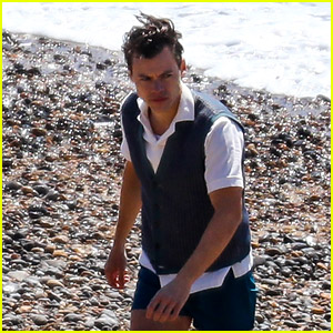 Harry Styles Shoots Another 'My Policeman' Scene, This Time at the Beach!