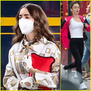 Lily Collins Goes for a Run While Filming 'Emily in Paris' Season 2