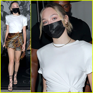 Maddie Ziegler Wears a Tiger Print Skirt For Night Out