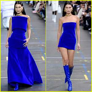Bella Hadid Opens Off-White Fashion Show In Mini Blue Dress!