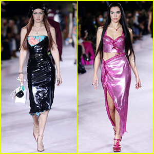 Gigi Hadid And Bella Hadid On Versace AW21 Runway