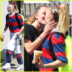 JoJo Siwa Gets a Kiss From Girlfriend Kylie Prew After 'Dancing With the Stars' Rehearsal