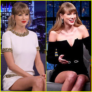 See Photos from Taylor Swift's 'Fallon' & 'Meyers' Interviews!