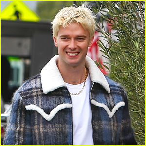 Patrick Schwarzenegger Shows Off New Platinum Blonde Hair While Out In LA