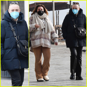 Dakota Fanning Meets Up with Friends During a Day Off in Venice