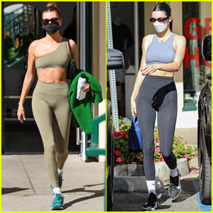 01/17/2023.Hailey Bieber with Kendall Jenner attends a hot Pilates class in  Los Angeles, California, January 17, 2022 @haileybieber…