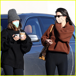 01/17/2023.Hailey Bieber with Kendall Jenner attends a hot Pilates class in  Los Angeles, California, January 17, 2022 @haileybieber…