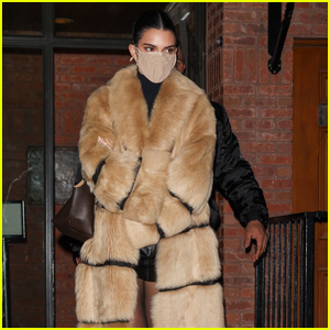 Kendall Jenner Bundles Up in a Fur Coat for a Night Out in Aspen