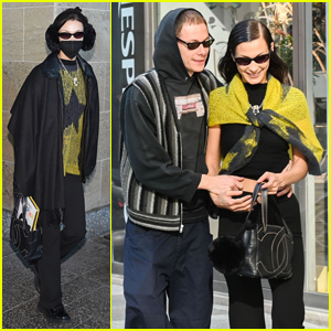 Model Bella Hadid is seen wearing Chanel bag, checkered scarf