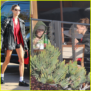 Justin & Hailey Bieber Grab Lunch Together on Valentine's Day
