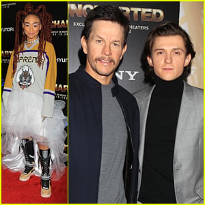 Tati Gabrielle & Tom Holland Step Out For 'Uncharted' Premiere in NYC