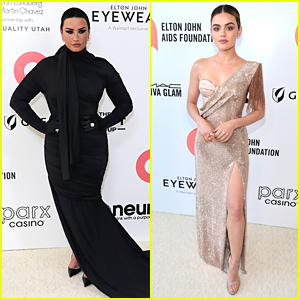 Demi Lovato, Lucy Hale & More Attend the Elton John AIDS Foundation's Oscars Viewing Party