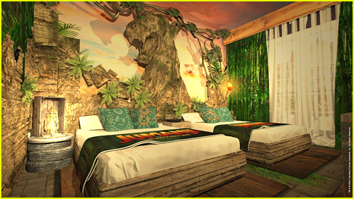 First look photo at Jumanji themed hotel rooms