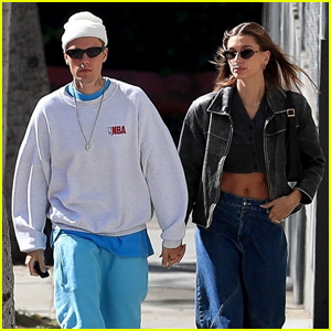 Justin & Hailey Bieber Hold Hands While Stepping Out for Brunch