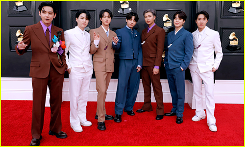 BTS Wears Coordinating Suits at Grammy Awards Red Carpet 2022 – Footwear  News