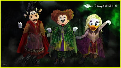 Disney characters dressed as Sanderson Sisters for Disney Cruise Line