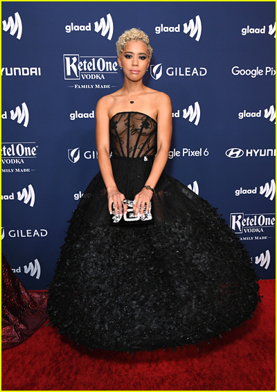 Jasmin Savoy Brown on the GLAAD Media Awards red carpet