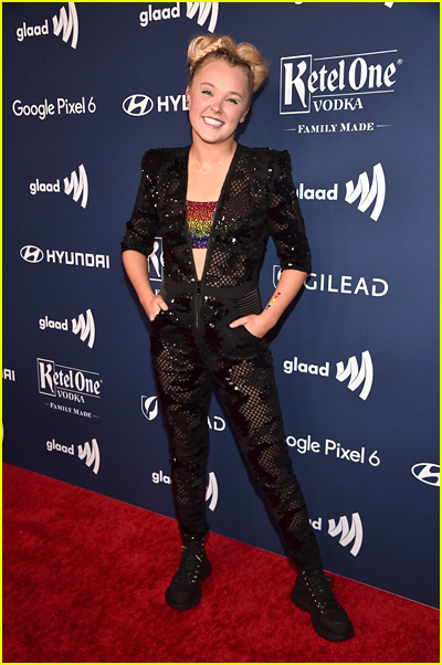 JoJo Siwa on the GLAAD Media Awards red carpet