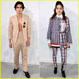 New Couple Charles Melton & Chase Sui Wonders Attend Thom Browne Fashion Show