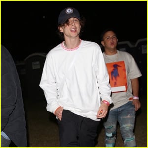 Timothee Chalamet Hangs Out with Friends During Night Three of Coachella 2022