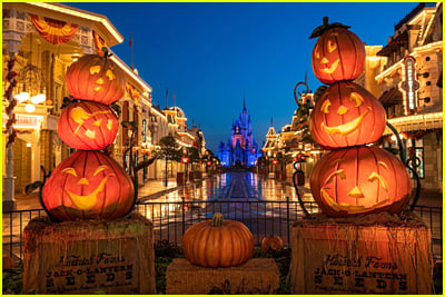 Halloween decor at Walt Disney World's Magic Kingdom park