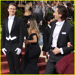 Ansel Elgort Shares a Moment With Adrien Brody on Met Gala Steps