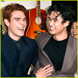 Charles Melton & KJ Apa Share a Kiss In 'Riverdale' BTS Photo