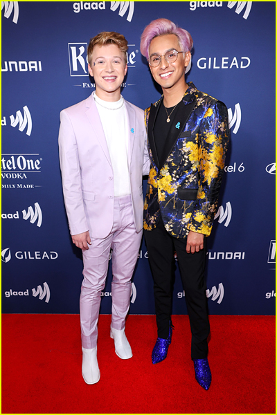 Joe Serafini and Frankie Rodriguez at the GLAAD Awards