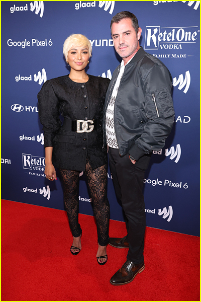 Kat Graham and Darren Genet at the GLAAD Awards