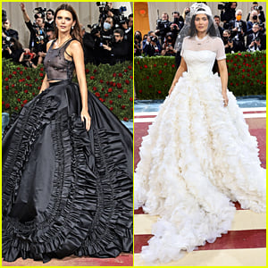 Kendall & Kylie Jenner Wear Contrasting Looks to the Met Gala 2022