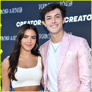 Griffin Johnson Wears Pink Suit to 'Diamond in the Rough' Premiere with Samantha Boscarino & More