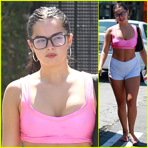 Addison Rae Dons Hot Pink Top For Pilates Workout