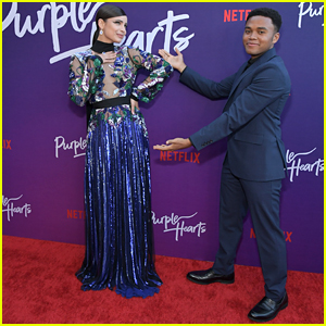 Chosen Jacobs Shows Off Sofia Carson at 'Purple Hearts' Special Screening