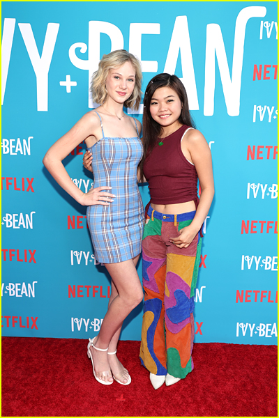 Miya Cech and Lily Brooks O'briant at the Ivy and Bean premiere