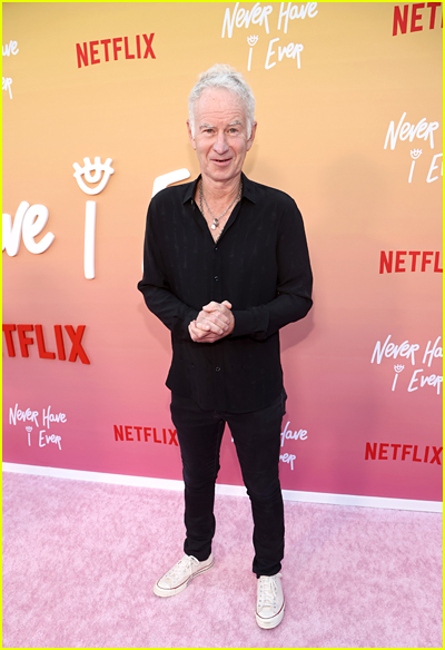 John McEnroe at the Never Have I Ever Premiere