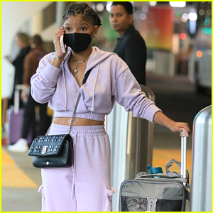 Halle Bailey Travels With Her Cute Cat Poseidon