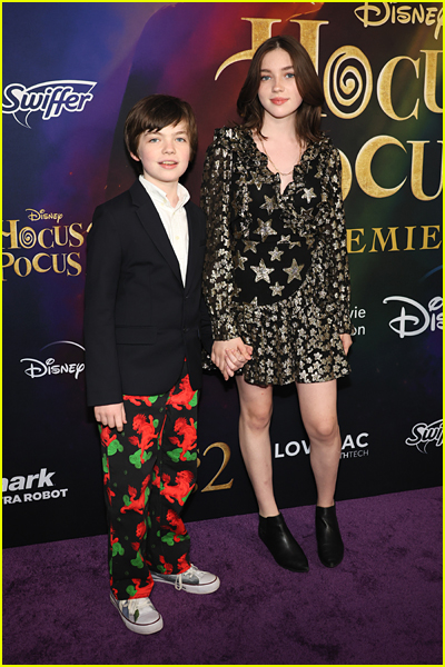 Alexa Swinton and brother at the Hocus Pocus 2 premiere