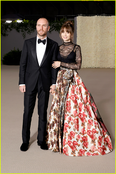 Lily Collins and Charlie McDowell at the Academy Museum gala