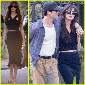 Nicholas Galitzine Wraps His Arm Around Anne Hathaway While Filming 'The Idea of You'