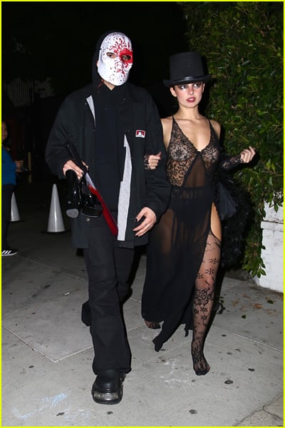 Addison Rae and Omer Fedi at a Halloween Party