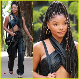 Halle Bailey Looks Cool in Leather Outfit While Out Getting Coffee