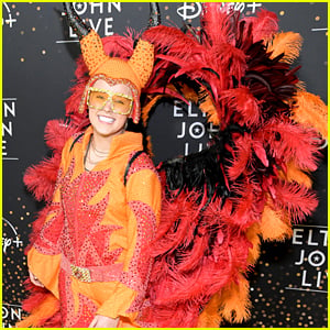 JoJo Siwa Rocks An Orange Feathered Look For 'Elton John Live' - See The Pics!