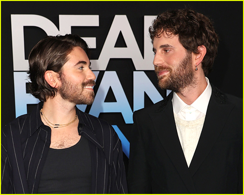 Ben Platt & Noah Galvin stare into each others eyes at the Dear Evan Hansen premiere