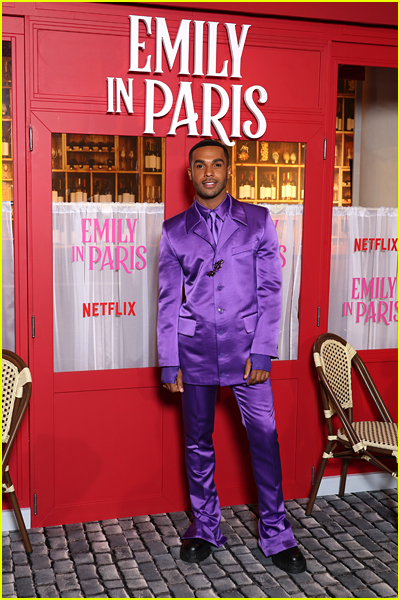 Lucien Laviscount at the Emily In Paris season three premiere