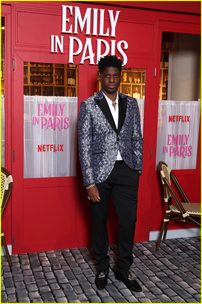 Samuel Arnold at the Emily In Paris season three premiere