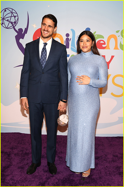 Gina Rodriguez and husband at the Childrens and Family Emmy Awards