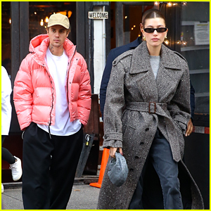 Justin & Hailey Bieber Reunite in NYC For Brunch With Pals
