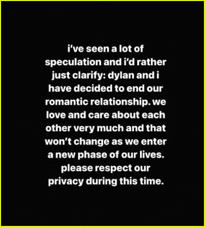 Lydia Night confirms Dylan Minnette break up with statement