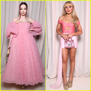 Dove Cameron & Sabrina Carpenter Are Pink Ladies at Giambattista Valli Fashion Show