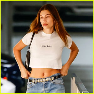 Hailey Bieber Wears a 'Nepo Baby' Shirt Amid the Weeks-Long Debate About the Term
